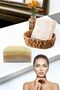 Set of 2 100% Natural Pumpkin Fiber Donkey Milk Whitening Soap Hand Face Drying Towel - 4