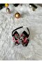 Snowflake Black Detailed Christmas Ribbon Crown Clasp - 2
