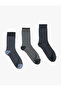 Cotton Blend Striped 3-Piece Sock Set - 2