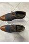 Navy Blue and Coffee Inside Out Real Leather Lace up Men Shoes - 3