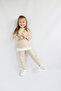 Girl's Two Thread Fabric Medium Thickness Knitted Basic Tracksuit Set with Rabbit Toy