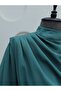 Pleated shoulder high collar crepe dress - mint - 3