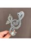 Left-Handed Switch Note Musical Rhinestone Metal Clasp Silver Color - Women's Clasp Hair Bun Clip - 2