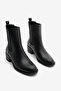 İnare Black Women's Chelsea Boots - Double Elastic Casual Heels - 5