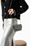 Women's Silvery Silver Mini Box Shoulder Bag - 4