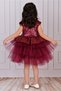 Girl's Burgundy Birthday Tulle Evening Dress - 3