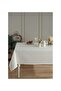Linen Fabric Striped Tablecloth 160*220 Cm Cream