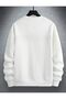 Paris Dream Maker Sweatshirt - White Printed Oversize Raised Crew Neck - 3