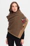 Women's Floral Embroidered Knitwear Shawl V.camel - 2