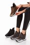 Women's Sport Shoes with Wedge Heels and Stones - 5