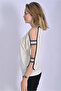 Women's Three Quarter Sleeve Blouse with Stones - 2