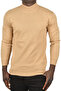 Men's Camel Zigzag Print Half Turtleneck Slim Fit Throat Knitwear Sweater 2505496 - 2