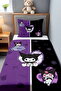 Purple Black Sweet Kuromiler Patterned Single Baby Child Pique Set - 2