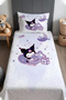 Sleepy Kuromi under the Stars Patterned Bedspread and Pillowcase
