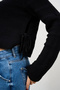 Women's Onlmanja Side Tie Crew Neck Knitted Sweater 15324444 Black - 3