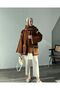 Women's Embroidery Detailed Scarf-Trimmed Soft Cashmere Jacket Brown