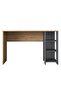 Working Office Home Office Computer Desk With Shelves - Walnut and Grey - 6