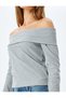 Long Sleeve Off-The-Shoulder Madonna Neck T-Shirt - 5