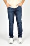 Marco normal waist slim cut straight leg blue men's jean pants - 4