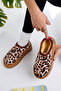 Women's Tan Suede Leopard Patterned Sheepskin Mini Ankle Boots - 3