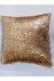 pillowcase plush and velvet fabric Velvet Look square Throw Pillow Case with Gold Leather Accessories - 2