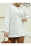 Double Lace-Up Linen Kimono -Stone - 3