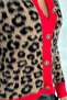 Women's Standard Size Leopard Pattern Red Stripe Buttoned Knitwear Cardigan - 4