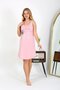 Women's Thick Strap Combed Cotton Nightgown Pink 1777 - 5