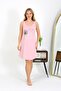 Women's Thick Strap Combed Cotton Nightgown Pink 1777 - 3