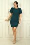Women's Sleeves Balloon Rhinestone Lined Short Dress - 3