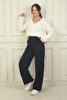 Women's Velcro Closure Pocket Pleated Lycra Palazzo Pants