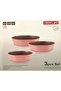 ,Midas,Round Ovenware Set of 3pcs,non stick cast Aluminum,(Round 24,26,28 CM),Pink Marble - 3