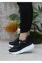 Black Zipper Lace up Stone Comfortable Soft Women's Sports Shoes - 3