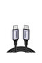 كابل USB-C إلى USB-C مطلي بالنيكل من الألومنيوم بقوة 100 وات بطول 3 متر - أسود
