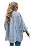 Women's Sky Blue Straight Sleeve Fold Oversize Ayrobin Shirt - 3