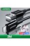 كابل شحن ومزامنة بيانات USB إلى Lightning بطول 2 متر - أسود - 6