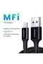 كابل شحن ومزامنة بيانات USB إلى Lightning بطول 2 متر - أسود - 3