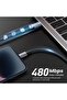 كابل شحن ومزامنة بيانات مضفر من الألومنيوم USB-C إلى Lightning بطول 1 متر - أسود - 3