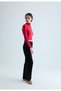 Women's Fuchsia Half Fisherman Crop Cardigan - 5