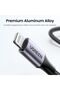 كابل شحن ومزامنة بيانات مضفر من الألومنيوم USB-C إلى Lightning بطول 1 متر - أسود - 7