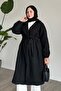 Herringbone Black Cashmere Coat - 4
