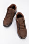 Women's Comfort Half Ankle Zippered Casual Boots Real Leather Hj 18810Z Nubuck Brown - 5