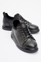 Men's Surrey Thick Sole Casual Shoes Real Leather Hj 24815m Black - 2