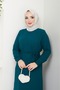 KREP DÜZ KALEM ELBİSE - 3