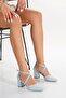 Women's Short Thick Heeled Casual Shoes Blue - 4