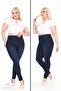 Plus Size Full Lycra Stretchy Comfort Model Elastic Waist Recovery High Waist Leggings Jeans - 7