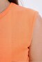 Light Orange-Cotton Ribbed Sleeveless T-Shirt - 3