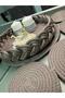 Decorative, Designer Basket with Woven Details, Made of Straw and Jute. - 5