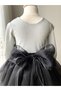 Silvery Pearl Buckle Fancy Long Sleeve Children's Evening Dress - 3