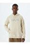 Hooded Sweatshirt with Slogan Print, Kangaroo Pocket Detail, and Embossed Cotton Blend - 3